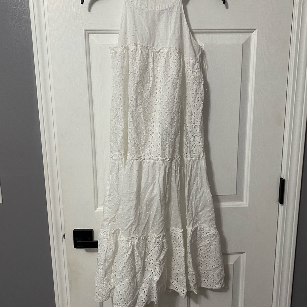 Elegant White Eyelet Dress
